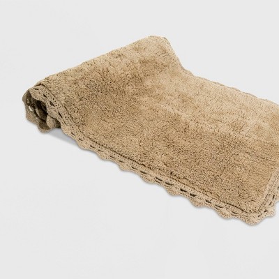 Provence Crochet Elegance Off-White Cotton Bath Runner 22"x60"