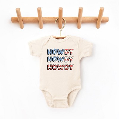 The Juniper Shop Howdy Flag Stacked Baby Bodysuit