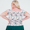 Calypsa Women's Plus Size Cap Sleeve UPF 50+ Zoey Crop Swim Top - 2 of 3