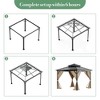 Outdoor Gazebo Canopy 10 x 10 ft Permanent High Strength Aluminum Frame, Iron Double Roof, Gazebo with Curtain and Net for Patio, Lawn, Deck, Garden - 3 of 4