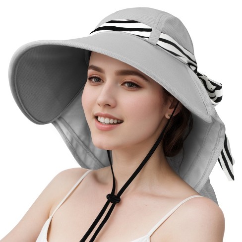 Tirrinia Wide Brim Women's Sun Hat With Neck Flap, Foldable Uv ...