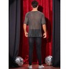 Lars Amadeus Men's See-Through Short Sleeve Party Holiday Shiny T-Shirt - 3 of 4