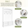 TIRAMISUBEST Hall Tree with Bench and Shoe Storage, Multi-functional Storage Bench with 3 Hanging Hooks & Open Storage Space - 4 of 4