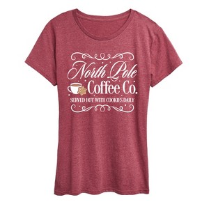 Women's - Instant Message - North Pole Coffee Co Short Sleeve Graphic T-Shirt - 1 of 4