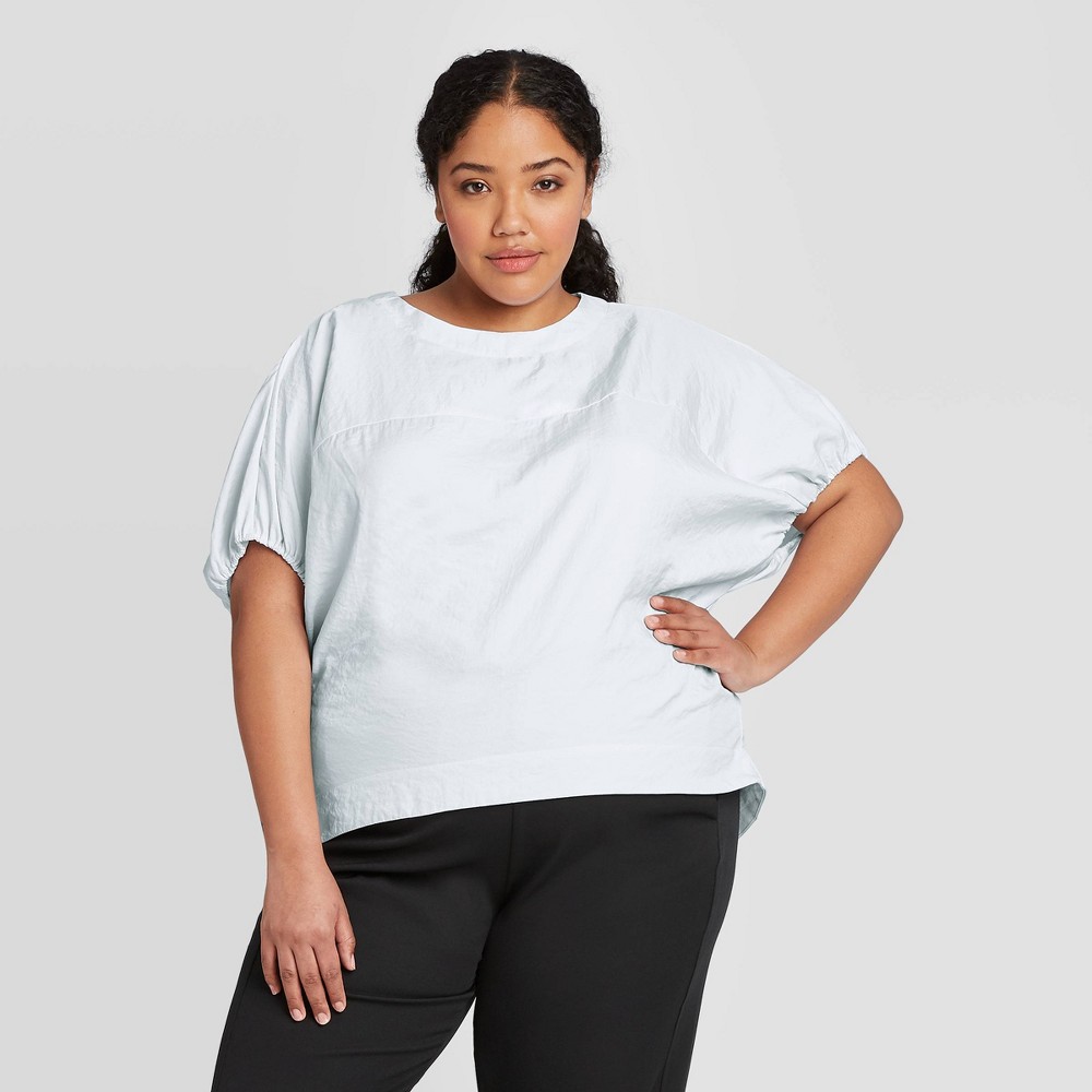 Women's Plus Size Short Sleeve Blouse - Prologue Blue 4X, Women's, Size: 4XL was $24.99 now $17.49 (30.0% off)