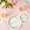 Juvale 144 Piece Baby Girl 1st Birthday Party Decorations, Floral One First Birthday Plates, Napkins, Cups, Pink Cutlery, Serves 24 - 3 of 4