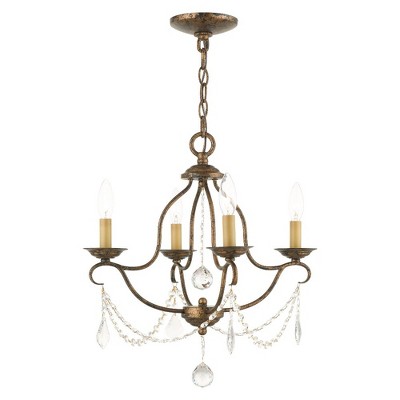 Livex Lighting Chesterfield 4 - Light Chandelier in  Hand Applied Venetian Golden Bronze