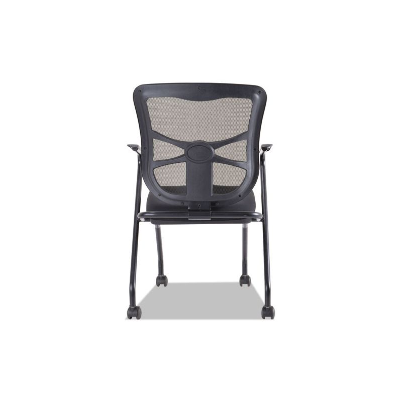 Alera Alera Elusion Mesh Nesting Chairs with Padded Arms, Supports Up to 275 lb, 18.11" Seat Height, Black, 2/Carton, 4 of 6
