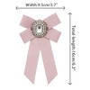 INSPIRE CHIC Women's Ribbon Brooch Elegant Bowtie Rhinestone Bow Ties for Uniform Dress - 2 of 4