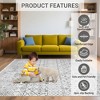 Bohemian Style Modern Pattern Thin Washable Foldable Rug, Easy-Clean Low Pile Carpet with Non Slip Backing - 4 of 4
