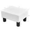 Costway Small Ottoman Footrest PU Leather Footstool Rectangular Seat Stool White - 2 of 4