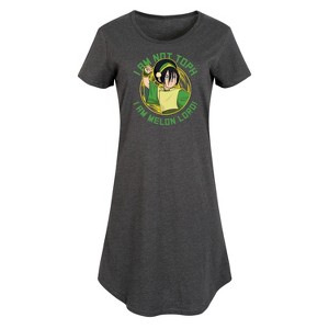 Women's Avatar: The Last Airbender Toph Melon Lord Graphic T-shirt Dress - Heather Charcoal - 4X - 1 of 4