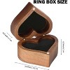 Wooden Heart Shape Ring Gift Box with Single Slot 2 Slot, for Proposal Engagement Wedding Ceremony Anniversary - 4 of 4