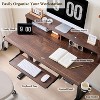SinCiDo Height Adjustable Electric Standing Desk with Charging Station, 48" Sit Stand Up Computer Home Office Desk with LED Lights, Dark Walnut - 2 of 4