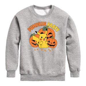 Boys' - Pokémon - Pumpkin Party Graphic Long Sleeve Fleece Sweatshirt - 1 of 4