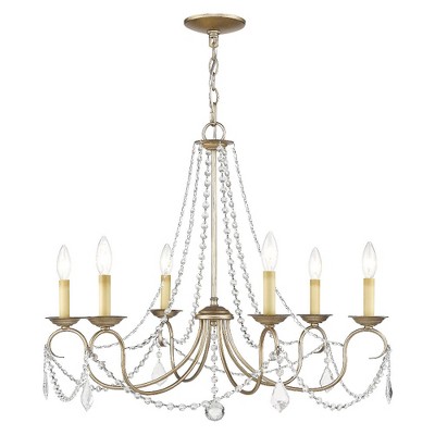 Livex Lighting Pennington 6 - Light Chandelier in  Antique Silver Leaf