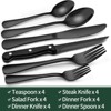 BRINJOY 24-Piece Black Silverware Set for 4 - Premium Stainless Steel Flatware Set with Steak Knives - 2 of 4
