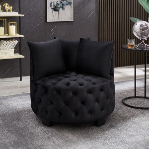Lyngins Modern Upholstered Tufted Leisure Chair Stool with Pillows,Small Accent Chair for Living Room,Bedroom,Office - 1 of 4