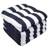 Havana Stripe Patio Cushions Outdoor Chair Pads Thick Fiber Fill Tufted 19" x 19" by Sweet Home Collection® - 3 of 4