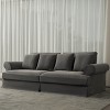 Lesly Lazy Style 102 in. Wide Square Arm Cotton and Linen Fabric Removable Covers Rectangle 2-Seater Sofa - 4 of 4