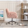 Modern Faux fur Home Office Chair, Fluffy Chair for Girls, Makeup Vanity Chair - 2 of 4