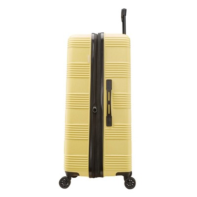 American Tourister NXT Hardside Large Checked Spinner Suitcase - Yellow: 8-Wheel Durable ABS