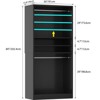 Aheaplus 36" Wooden Closet Organizer with Adjustable Shelves, Freestanding Wardrobe with Hanging Rails - 2 of 4