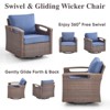 Outdoor Swivel Rocker Patio Chairs Thickened Cushions Swivel Chairs for Porch - 4 of 4