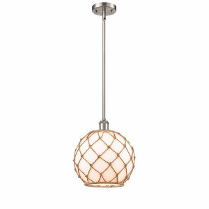 Farmhouse Rope - 1 Light Stem Hung Mini Pendant In Industrial Style-13 Inches Tall and 10 Inches Wide - 1 of 1