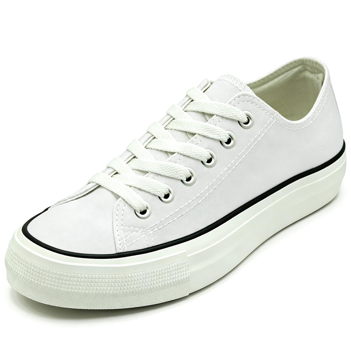 Мужские кроссовки Bangka Canvas Sneakers Classic Lace Up Fashion Casual Shoes, White, цвет: Белый — фото 1