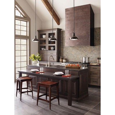 Mini Brushed Nickel LED Pendant Light with Glass Shade