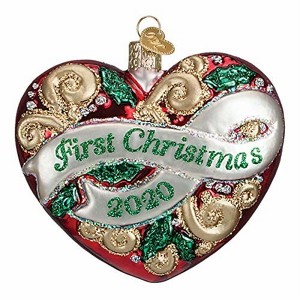 Old World Christmas Glass Blown Ornament for Christmas Tree, 2020 Christmas Heart - 1 of 3