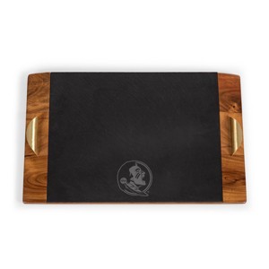 NCAA Florida State Seminoles Covina Acacia Wood and Slate Black with Gold Accents Serving Tray - 1 of 4