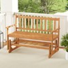 Tangkula 2 Person Patio Glider Bench Solid Acacia Wood Porch Glider Chair w/ Seat - 3 of 4
