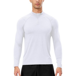 Anna-Kaci Active Men's Long Sleeve Quarter Zip Top with Athletic Fit and Raglan Sleeves for Training or Casual Wear - 1 of 4