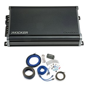 KICKER CXA1200.1 1200W Mono Car Amplifier with 4-Gauge OFC Amp Kit