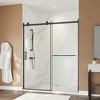 Lirago Slim Frame Single Sliding Door with Tempered Glass, Reversible Installation 60" x 72", Black - 2 of 4