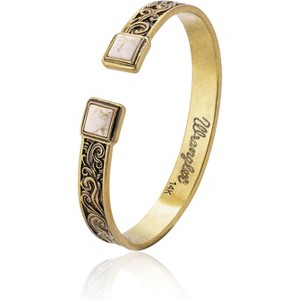 Western Turquoise Cuff Bracelet for Women, Adjustable Silver Plated Bangle with Carved Floral Design, Cowgirl Jewelry - 1 of 4