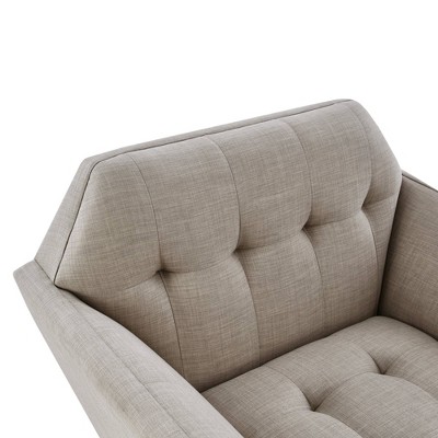 Mid-Century Modern Light Grey Wood Accent Lounge Chair
