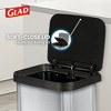 Glad Step Trash Can, Soft Close Lid Bin with Odor Protection, 13 Gal, Stainless - 4 of 4
