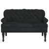 vidaXL Bench with Backrest Black 47 in.x25.4 in.x29.5 in. Velvet - 3 of 4
