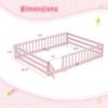 Costway Queen Size Floor Bed with Full Length Safety Guardrails & Door for Boys, Girls Pink/Gray/Natural/Icy Aqua/White/Mint Sky - 3 of 4