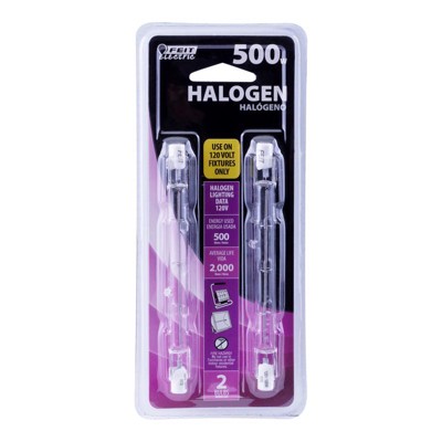 Feit - Tubular - Halogen Replacement Bulb - 8500 lm - Bright White -500 - W T3 - 2 Pack