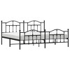 vidaXL Black King Metal Bed Frame with Headboard & Slats, No Mattress, Easy Assembly - 4 of 4