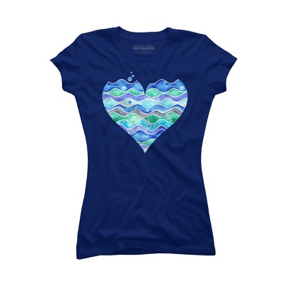 Junior's Design By Humans A Sea of Love (white) By Timone T-Shirt