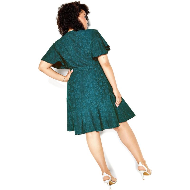 Women's Plus Size Sweet Love Lace Dress - teal | CITY CHIC, 4 of 7