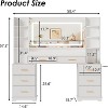 PAKASEPT 58.4" W Vanity Desk with LED Lights & Power Outlet, Mondern Makeup Vanity with 8Drawers & Hair Dryer Stand, for Bedroom Dressing Room - 2 of 4