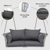 51.9" Outdoor 2-Person Rattan Wicker Hanging Swing Chair with Ropes and Cushions, All-weather Design - 4 of 4