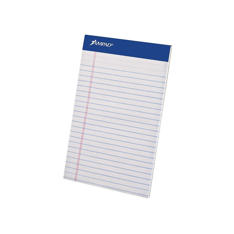 Ampad Perforated Writing Pad Narrow 5 x 8 White 50 Sheets Dozen 20304, 2 of 6