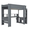 NicBex Twin/Full Size Loft Bed with Desk & LED Lights,Multi-Functional Wooden Bunk Bed with Charging Station & Storage for Kids,Teens,Adults,Dark Gray - 2 of 4